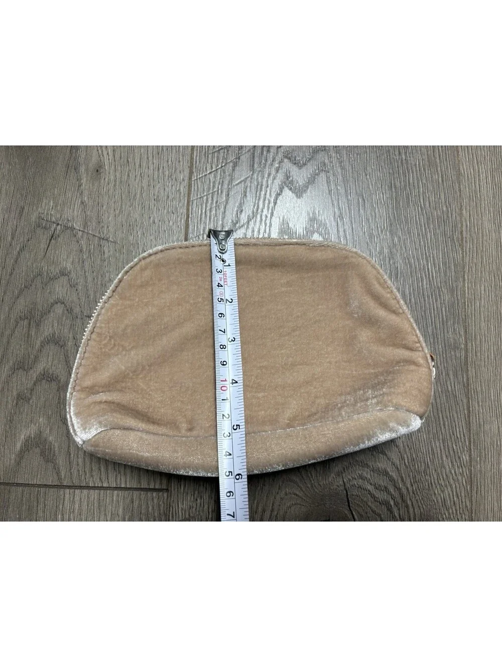 Dolce & Gabbana Women Tan Velvet Signature Cosmetic Pouch Makeup Bag